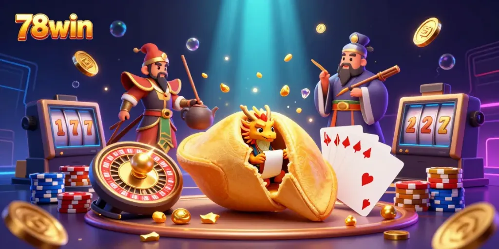 Experience thrilling wins at 78win with golden coins cascading around iconic gaming characters.